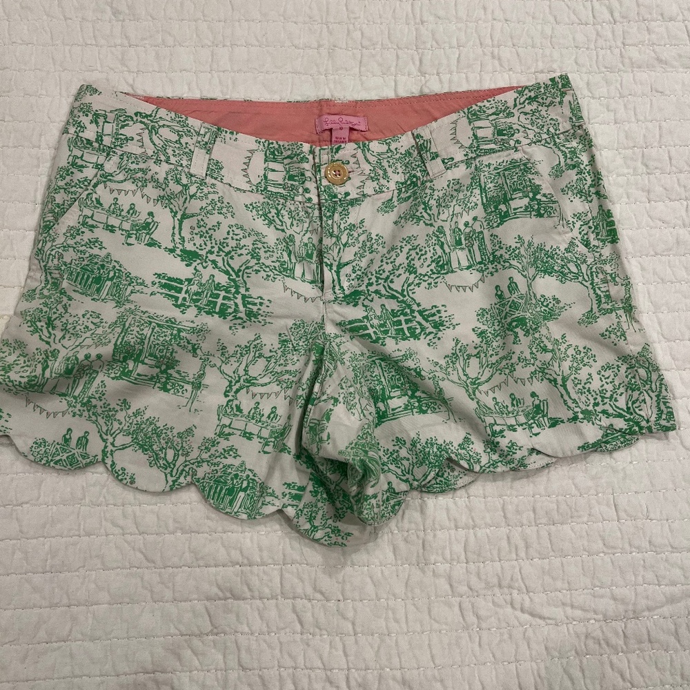 Lilly Pulitzer Buttercup Shorts Spring Fever Toile 10 VGUC